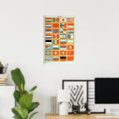  vlaggen van de wereld poster (Thuiskantoor)