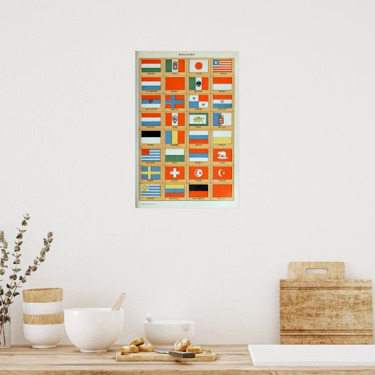 vlaggen van de wereld poster (Keuken)