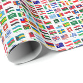 Vlaggen van de Wereld Reisontwerp Cadeaupapier (Rol Hoek)