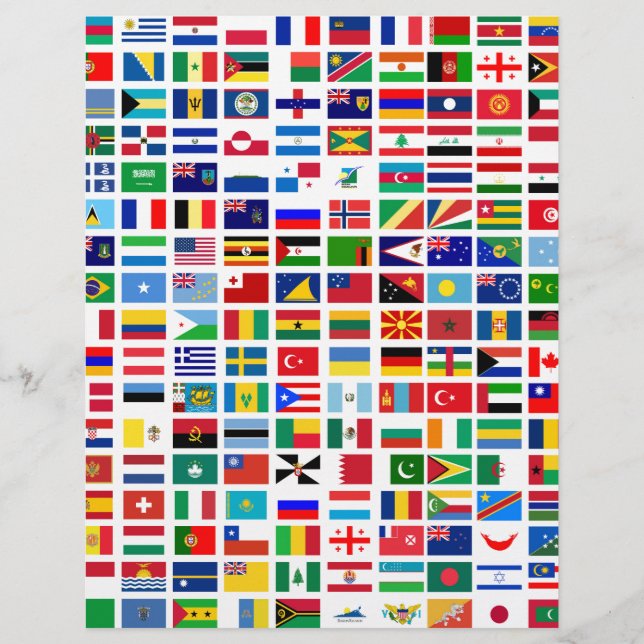 vlaggen van de wereld tegen wit (Voorkant)