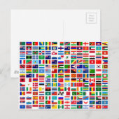 vlaggen van de wereld tegen wit briefkaart (Voorkant / Achterkant)