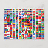 vlaggen van de wereld tegen wit briefkaart (Voorkant)