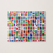 vlaggen van de wereld tegen wit legpuzzel (Horizontaal)