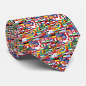 Vlaggen van de wereldhalsketens stropdas (Opgerold)