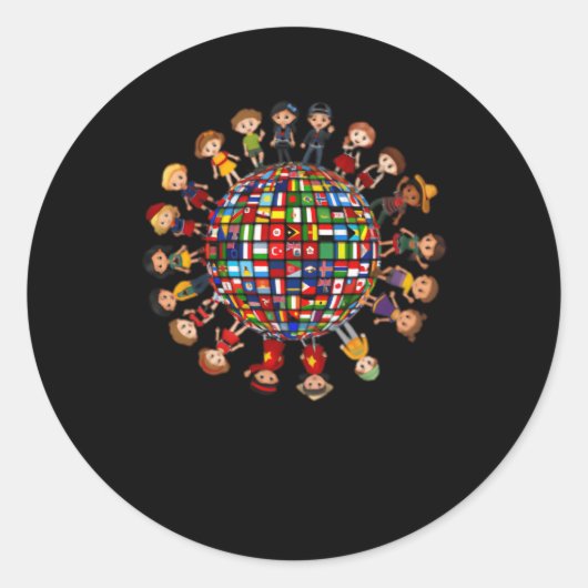 Vlaggen van de wereldwijde culturele diversiteit r ronde sticker (Voorkant)