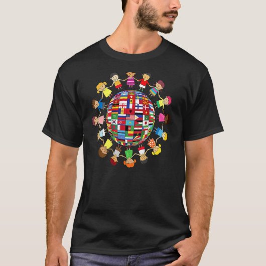 Vlaggen van de wereldwijde culturele diversiteit r t-shirt (Voorkant)