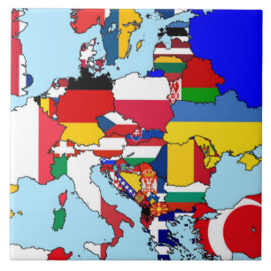 vlaggen van Europa Tegeltje