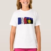vlaggen van Frankrijk en Guadeloupe T-shirt (Voorkant)