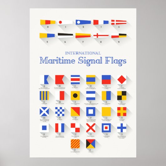 Vlaggen van het internationale maritieme signaal poster (Voorkant)