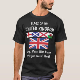 Vlaggen van het Verenigd Koninkrijk... Sorry Wales T-shirt