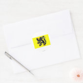Vlaggen van het Vlaamse Gewest Ronde Sticker (Envelop)