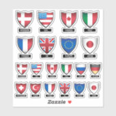 Vlaggen van het Wereld Schild Sticker (Vel)