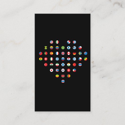 Vlaggen van internationale landen — Verslaafd aan  Visitekaartje (Voorkant)