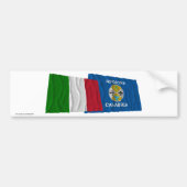 vlaggen van Italië en Calabrië Bumpersticker (Voorkant)