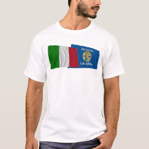vlaggen van Italië en Calabrië T-shirt