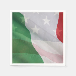 vlaggen van Italië en de Verenigde Staten Servetten