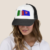 vlaggen van Italië en Molise Trucker Pet (In situ)