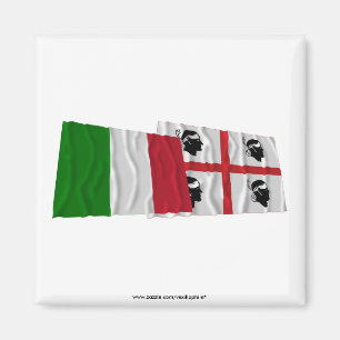 vlaggen van Italië en Sardegna Magneet