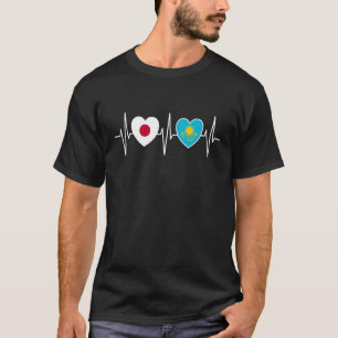 Vlaggen van Japan en Kazachstan T-shirt