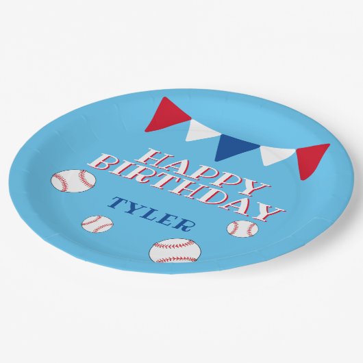 Vlaggen van jonge kinderen in Birthday Papieren Bordje (Gekanteld)