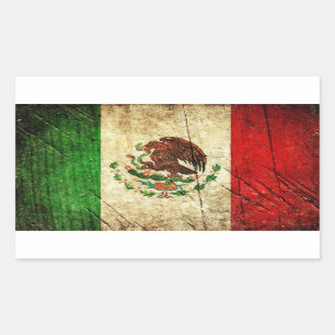 Vlaggen van land met bijzondere druk   Mexico Rechthoekige Sticker