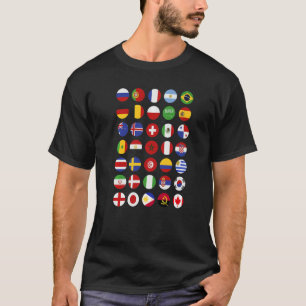 Vlaggen van landen Internationale Wereldvlaggen Re T-shirt