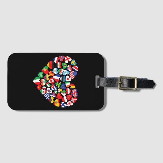 Vlaggen van landen onder internationale vlag bagagelabel (Voorkant (horizontaal))