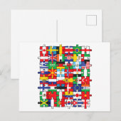 Vlaggen van landen onder internationale vlag briefkaart (Voorkant / Achterkant)