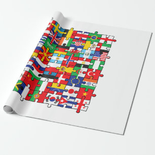 Vlaggen van landen onder internationale vlag cadeaupapier