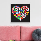 Vlaggen van landen onder internationale vlag canvas afdruk (Insitu (Woonkamer))