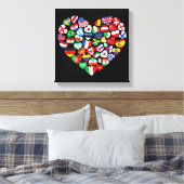 Vlaggen van landen onder internationale vlag canvas afdruk (Insitu (Slaapkamer))