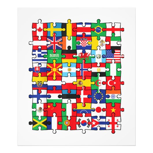 Vlaggen van landen onder internationale vlag foto afdruk (Voorkant)