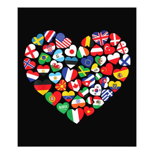 Vlaggen van landen onder internationale vlag foto afdruk (Voorkant)