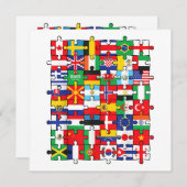 Vlaggen van landen onder internationale vlag kaart (Voorkant / Achterkant)