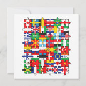 Vlaggen van landen onder internationale vlag kaart (Achterkant)