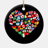 Vlaggen van landen onder internationale vlag keramisch ornament (Achterkant)