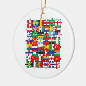 Vlaggen van landen onder internationale vlag keramisch ornament (Links)