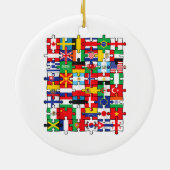 Vlaggen van landen onder internationale vlag keramisch ornament (Achterkant)