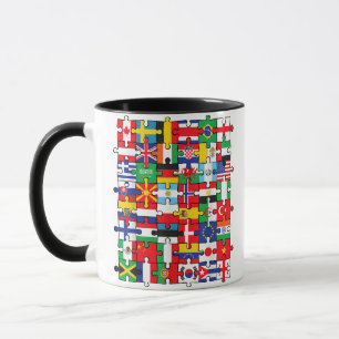 Vlaggen van landen onder internationale vlag mok