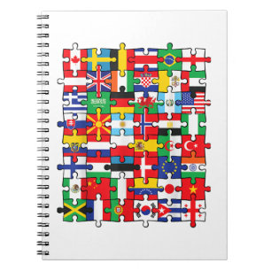 Vlaggen van landen onder internationale vlag notitieboek