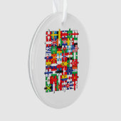 Vlaggen van landen onder internationale vlag ornament (voorkant)