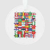 Vlaggen van landen onder internationale vlag ornament (achterkant)