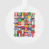 Vlaggen van landen onder internationale vlag ornament (voorkant)