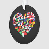 Vlaggen van landen onder internationale vlag ornament (voorkant)