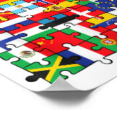 Vlaggen van landen onder internationale vlag poster (Hoek)