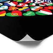 Vlaggen van landen onder internationale vlag poster (Hoek)