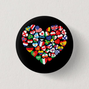 Vlaggen van landen onder internationale vlag ronde button 3,2 cm