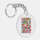 Vlaggen van landen onder internationale vlag sleutelhanger (Voorkant Links)