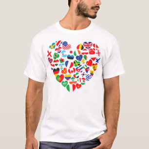 Vlaggen van landen onder internationale vlag t-shirt