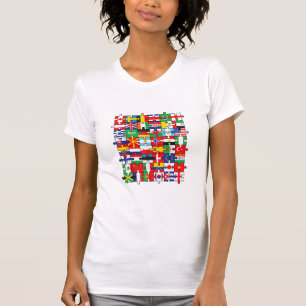 Vlaggen van landen onder internationale vlag t-shirt